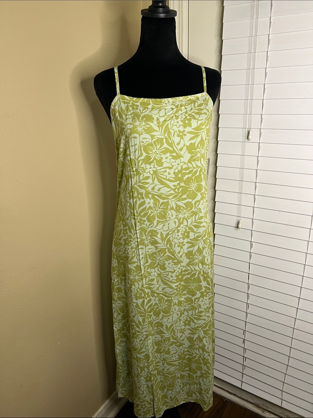 Billabong Lime Green Floral Slip Maxi Dress